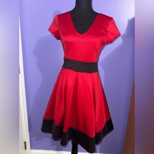 Elegant Red and Black Dress